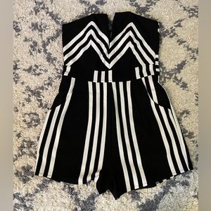 Striped Shorts Romper
